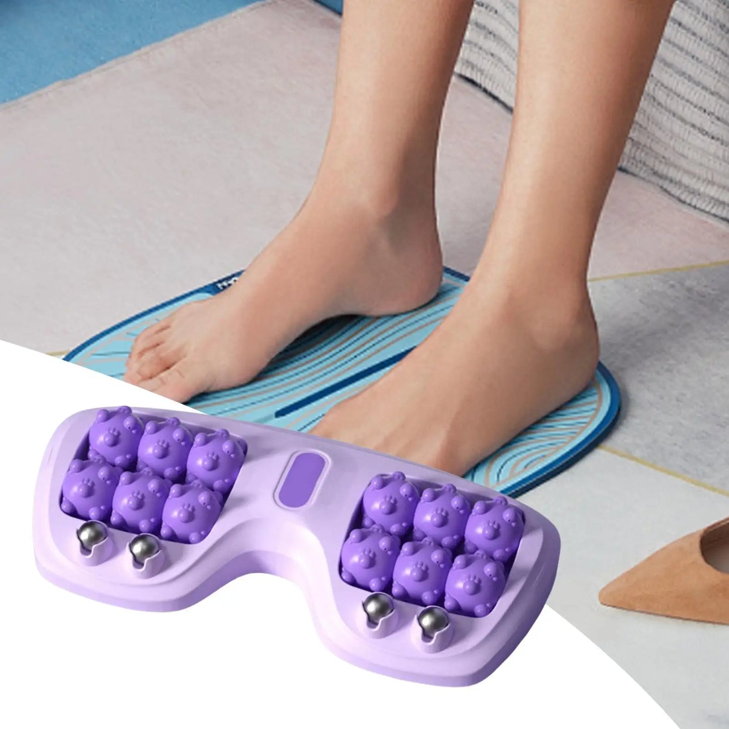 Foot Massage Roller Double Foot Manual Massage Roller Ergonomic Relieving Tool Exercise Equipment for Women Runners Athletes