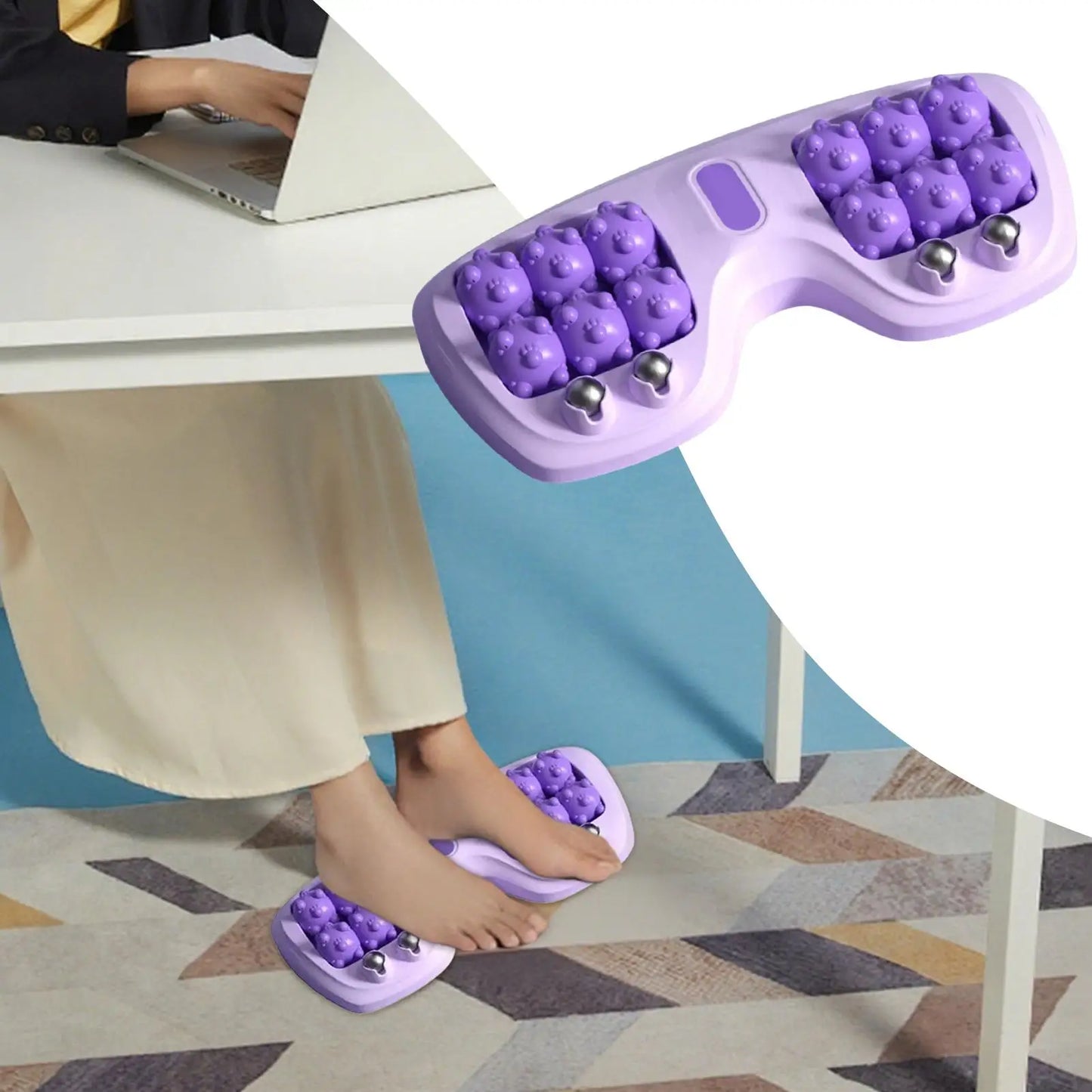 Foot Massage Roller Double Foot Manual Massage Roller Ergonomic Relieving Tool Exercise Equipment for Women Runners Athletes